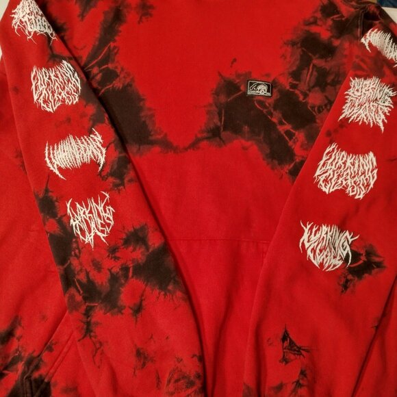 Sketchy Tank Lurking Class Hooded Sweatshirt Hoodie Medium Red Black Tie Dye - Picture 16 of 16